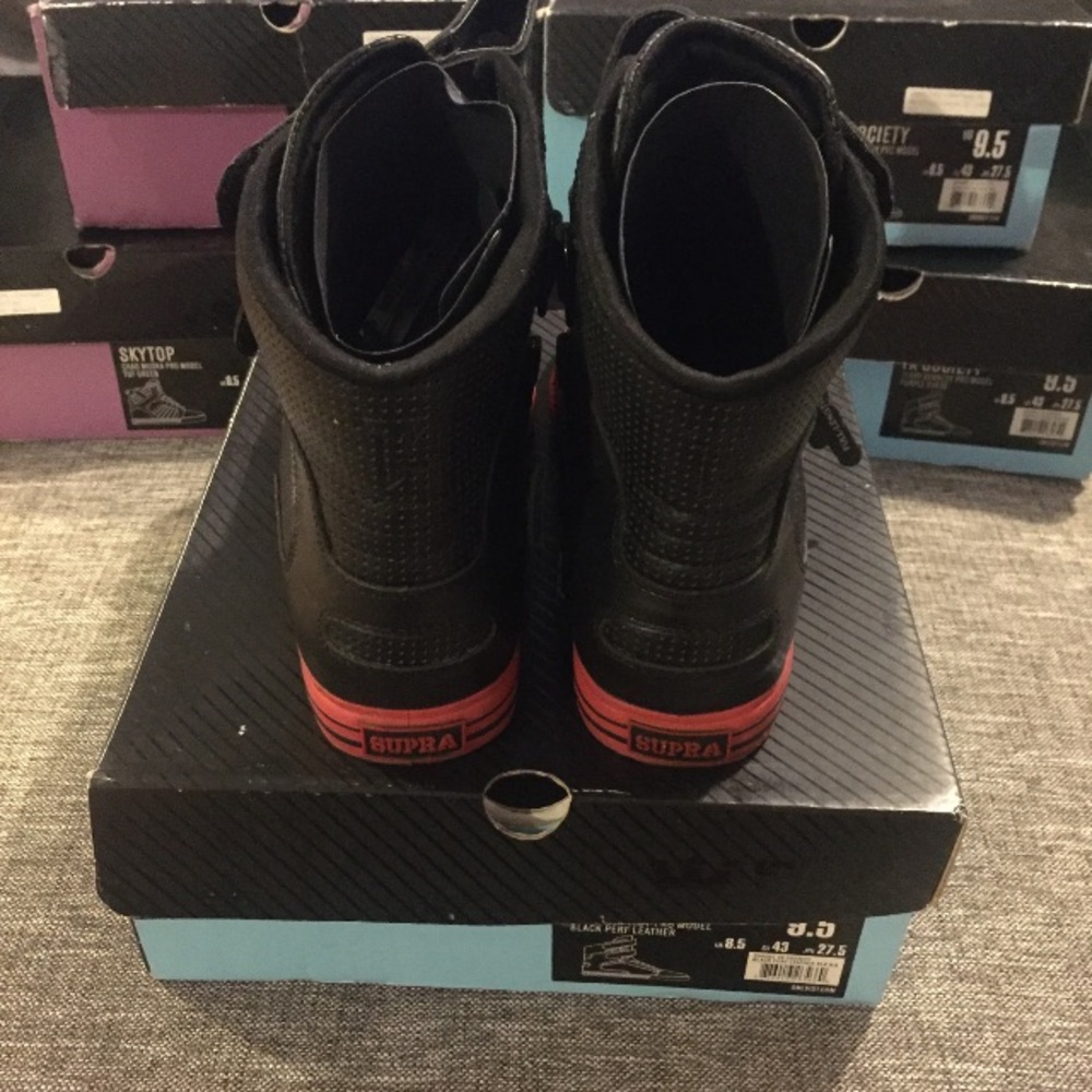 Supra TK's Men's Black and Red High-Top Sneakers - Picture 5 of 12